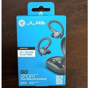 JLab Go Sport+ True Wireless Earbuds Graphite Bluetooth Sport Headphones NEW